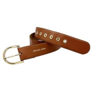 Michael Kors | Brown Leather Belt Gold Hardware Size Large Style 553827